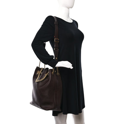 Chanel Calfskin Quilted Small On My Shoulder Drawstring Bag Brown 2 of 9