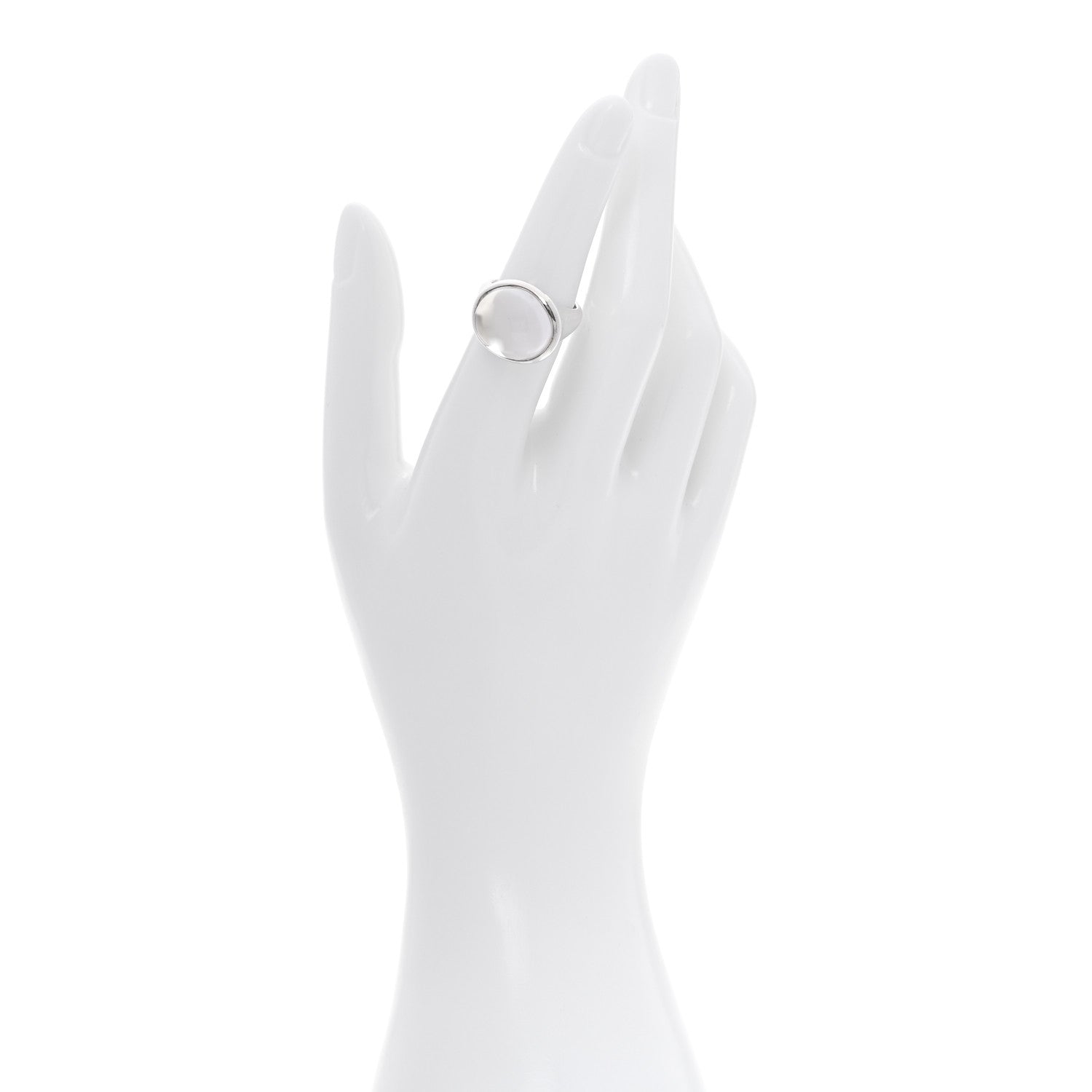 Tiffany Sterling SIlver Crystal Elsa Peretti Cabochon Ring 52 6 2 of 6