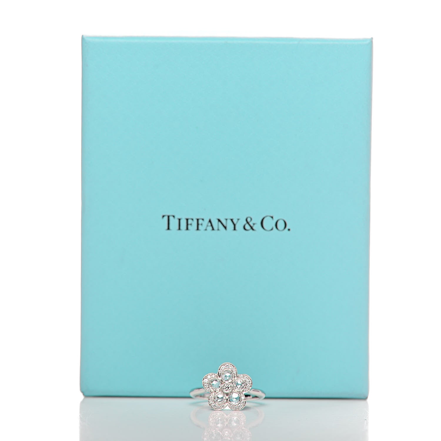 Tiffany Platinum Diamond Enchant Flower Ring 52 6 6 of 6