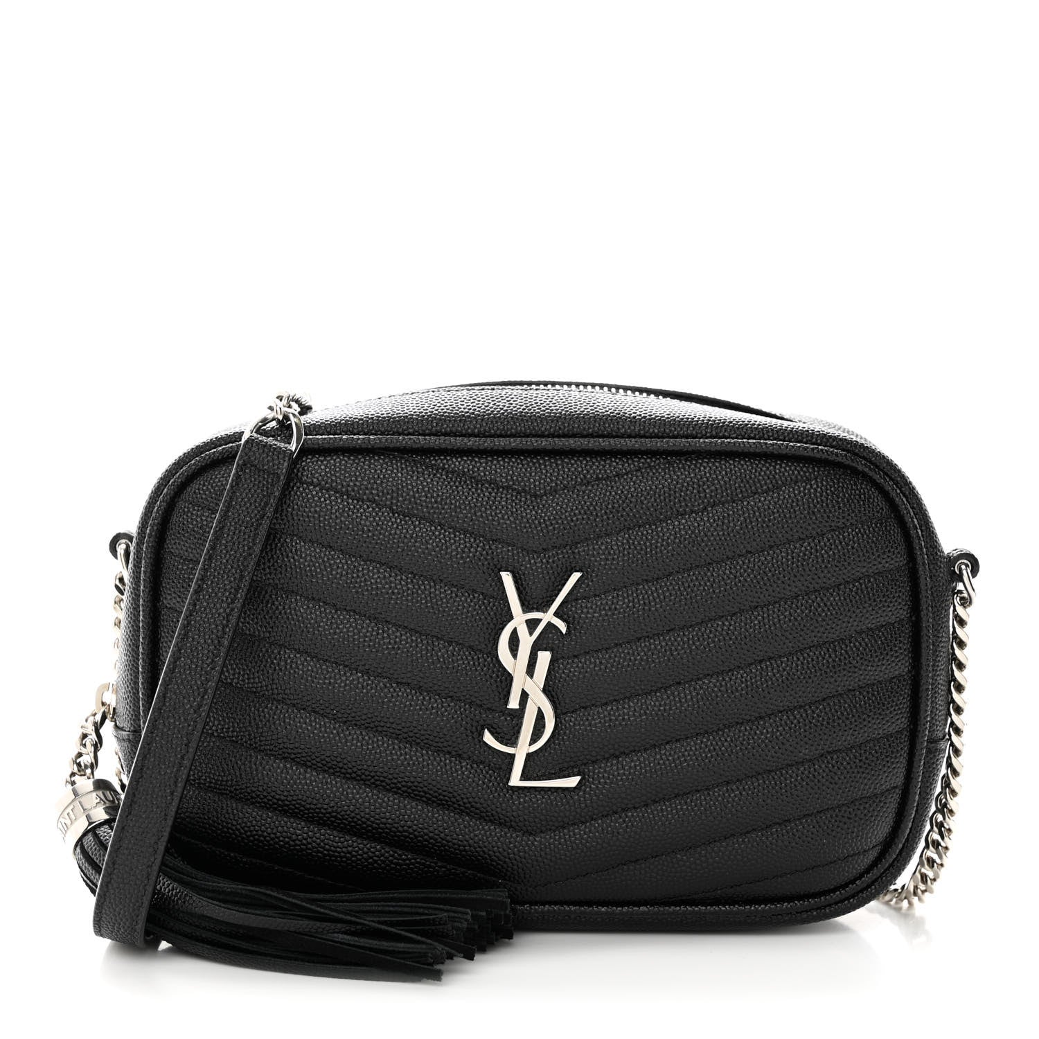 Saint Laurent Grain De Poudre Matelasse Monogram Mini Lou Camera Bag Black 1 of 13