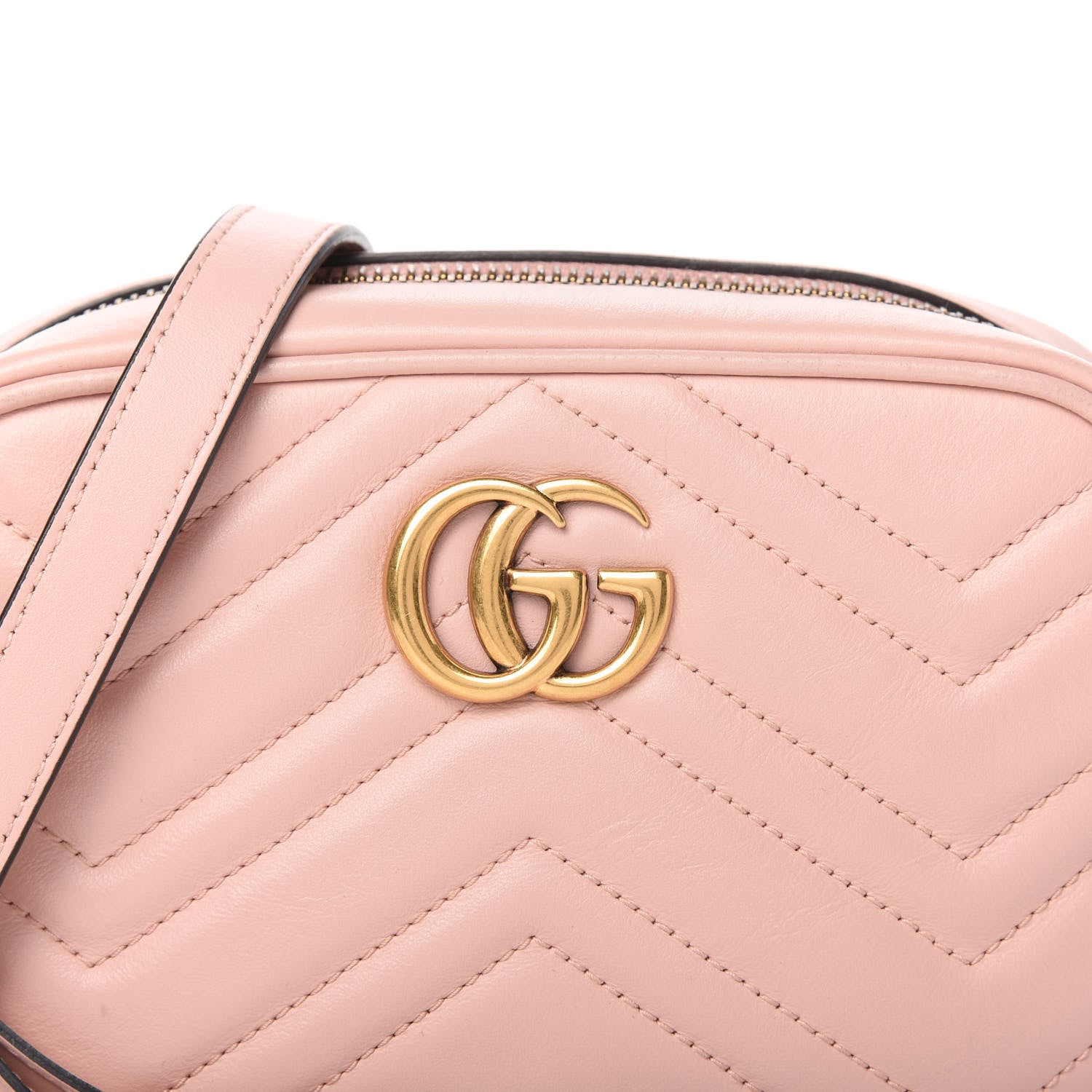 Gucci Calfskin Matelasse Mini GG Marmont Chain Shoulder Bag Perfect Pink 10 of 10