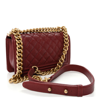 Chanel Caviar Quilted Small Boy Flap Burgundy 3 of 10