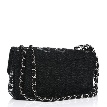Chanel Tweed Swarovski Crystal Leopard Jumbo Flap Black 2 of 4