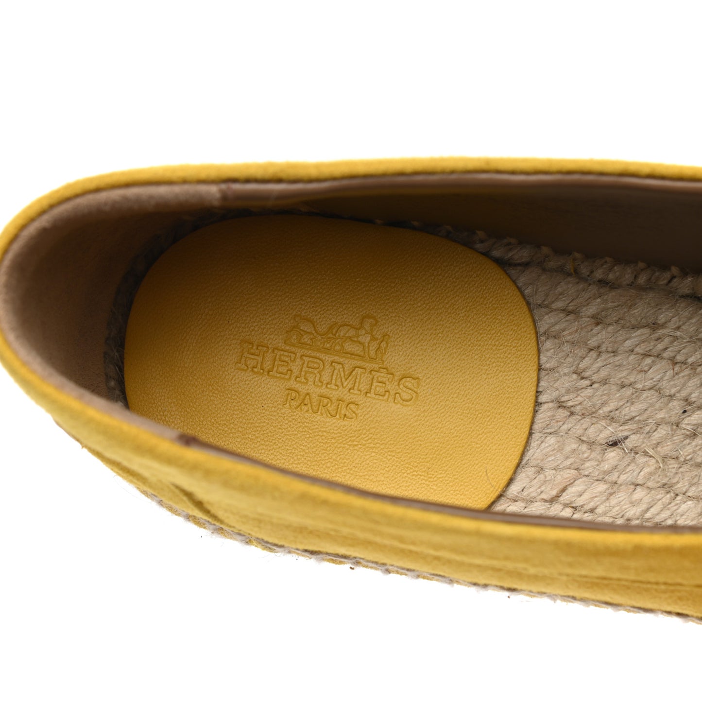 Suede Goatskin Womens Trip Espadrilles 36 Jaune Citron