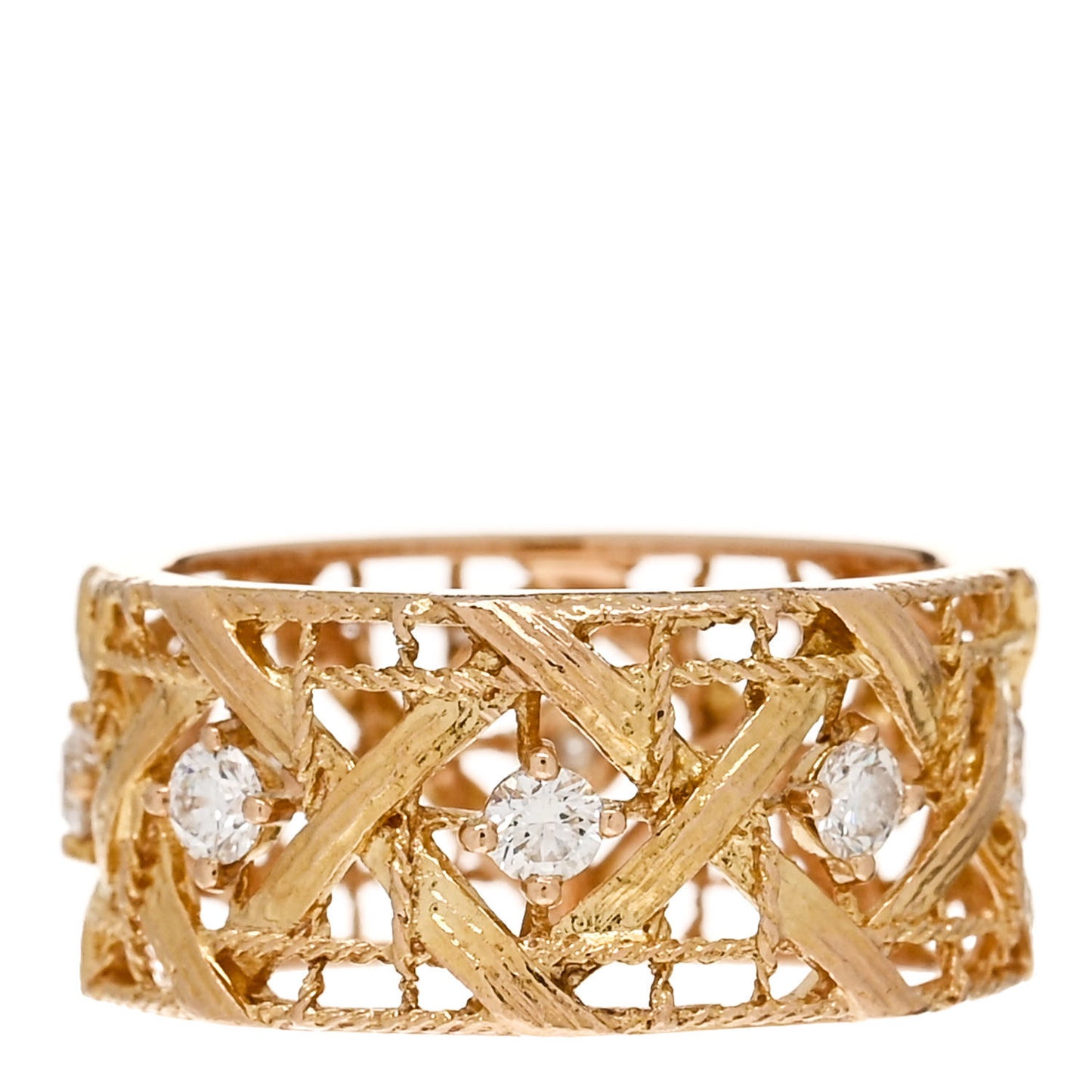 18K Rose Gold Diamond My Dior Band Ring 49 4.75