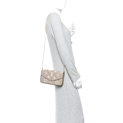 Louis Vuitton Empreinte Monogram Giant Felicie Pochette Tourterelle Creme 2 of 11