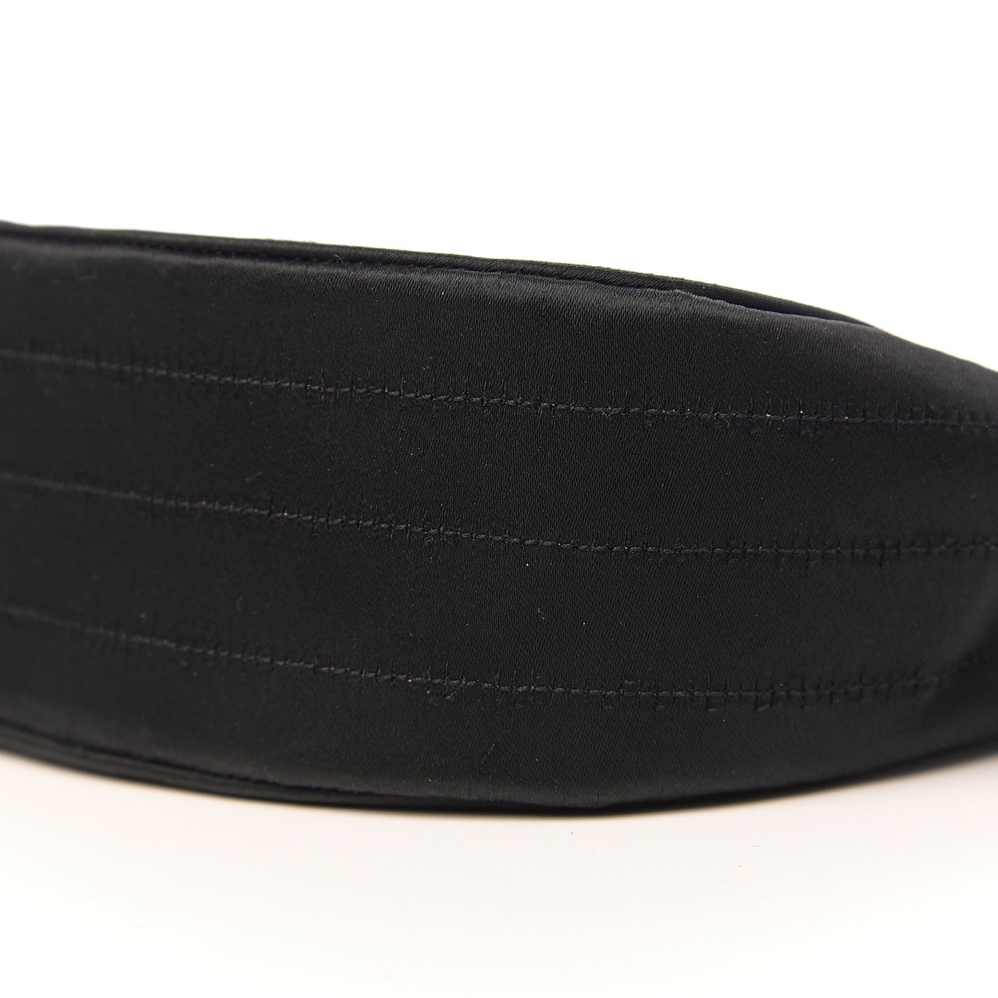 Satin Quilted Flap Shoulder Bag Black