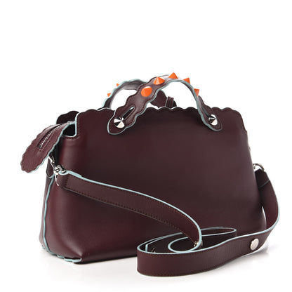 Fendi Vitello Dolce Scalloped Studded Medium By The Way Boston Bag Bordeaux 3 of 10