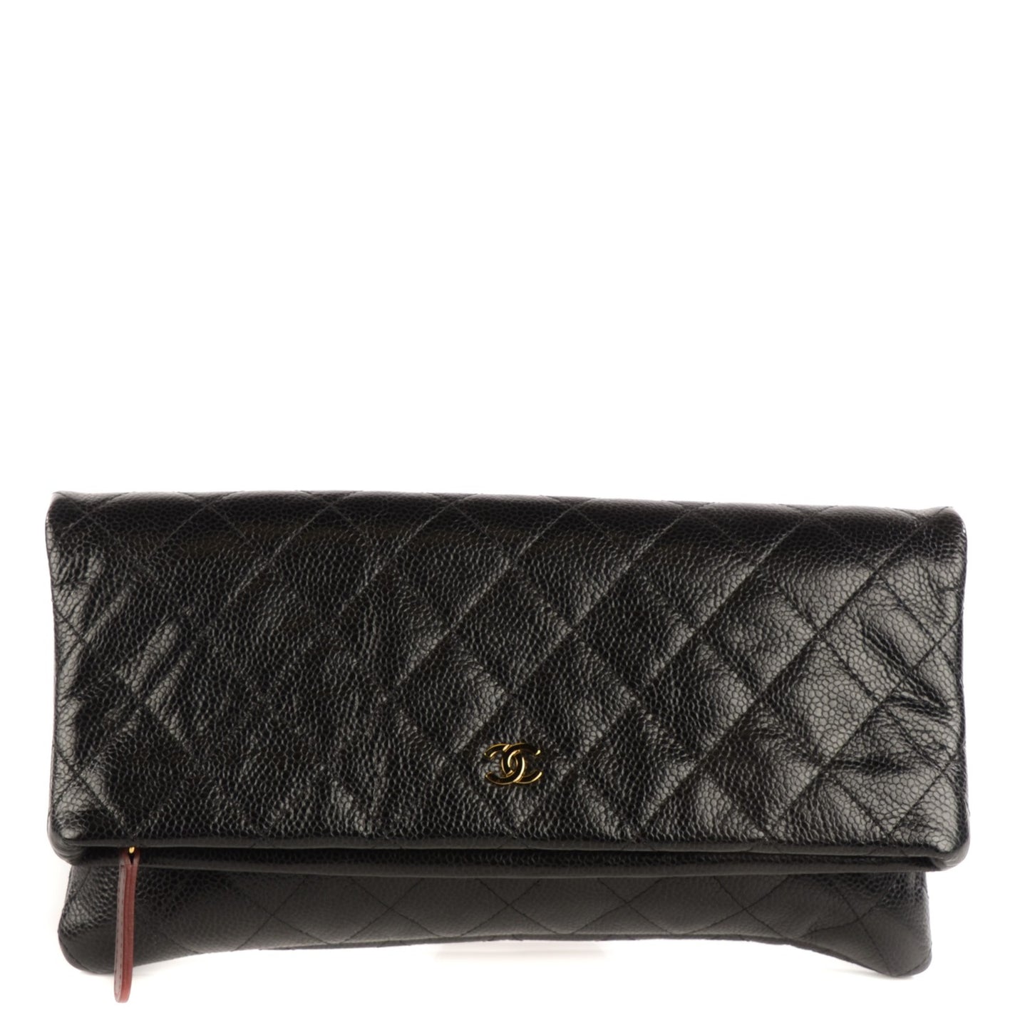 Caviar Quilted CC Beauty Clutch Black