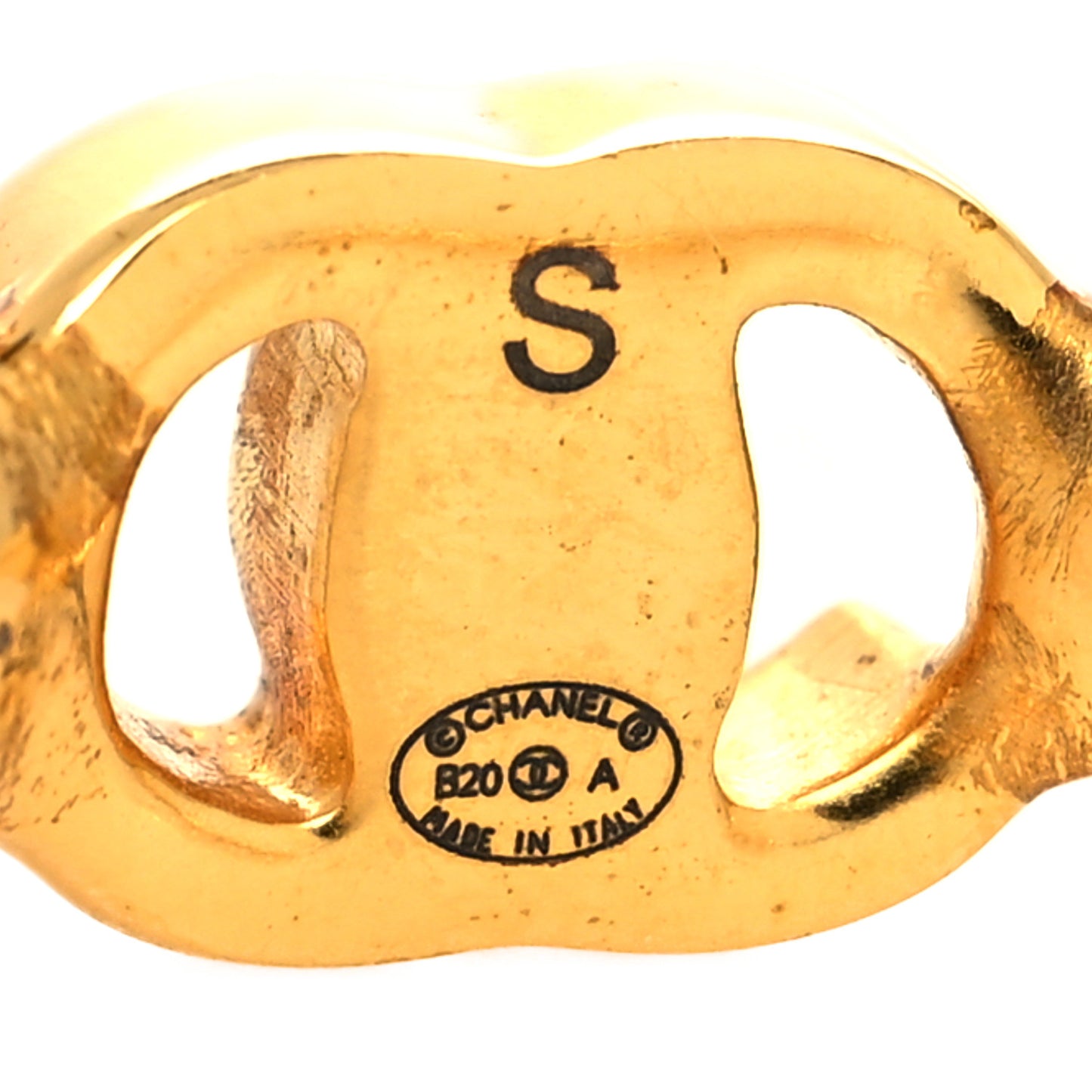 Pearl CC Cuff Bracelet S Gold Pearly White