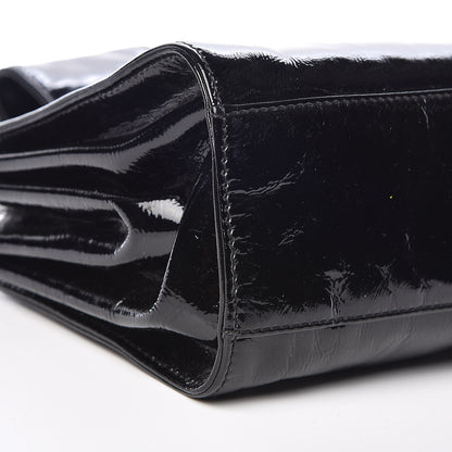 Chanel Patent Mademoiselle Lock Convertible Wrist Clutch Bag Black 9 of 11