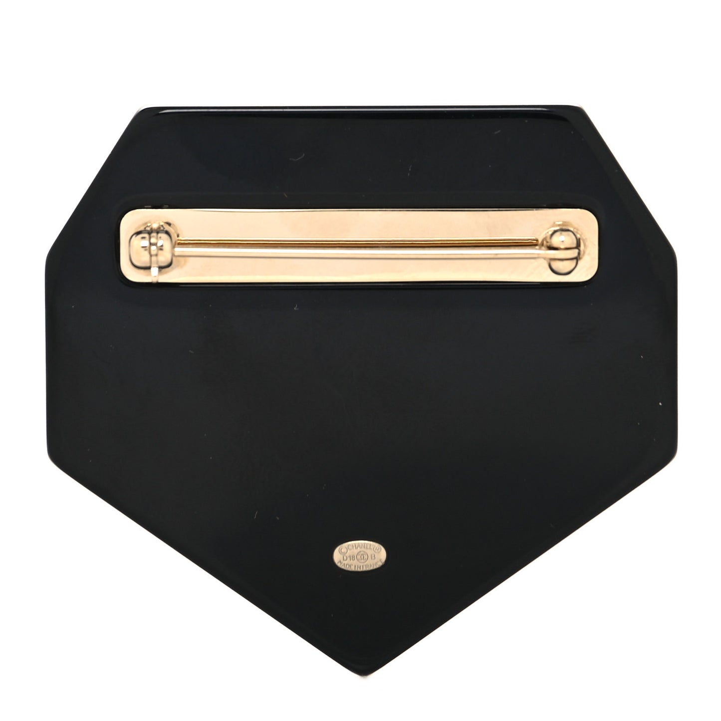Resin Crystal Chanel Neige Brooch Black