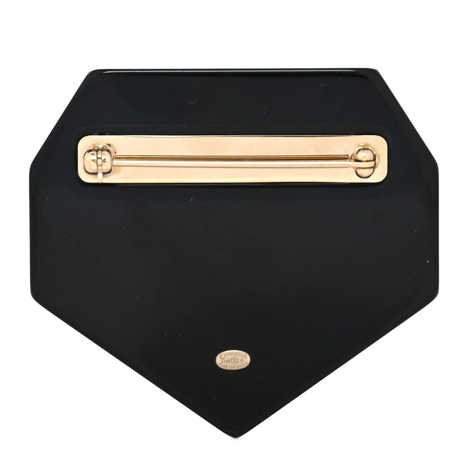 Chanel Resin Crystal Chanel Neige Brooch Black 3 of 4