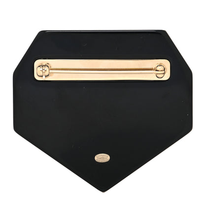 Chanel Resin Crystal Chanel Neige Brooch Black 3 of 4