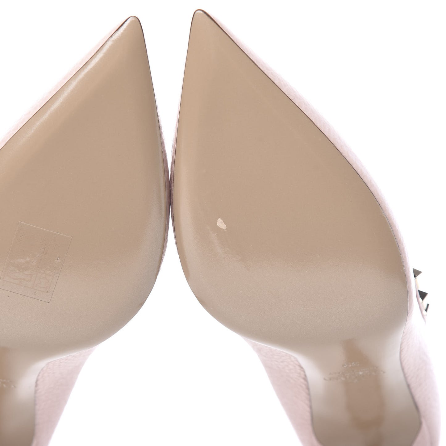 Pebbled Calfskin Rockstud 85mm Pumps 39 Rose Quartz
