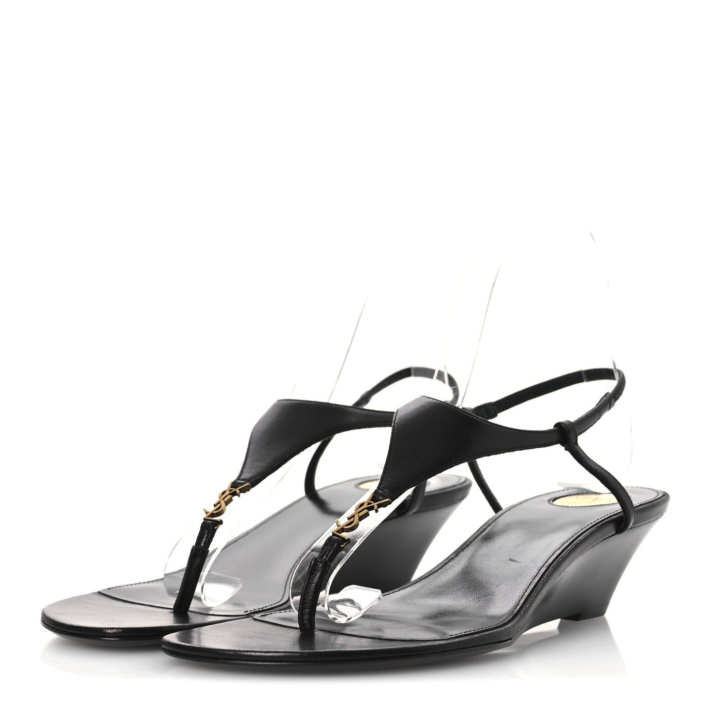 Smooth Calfskin Cassandra Monogram Sandals 38 Black