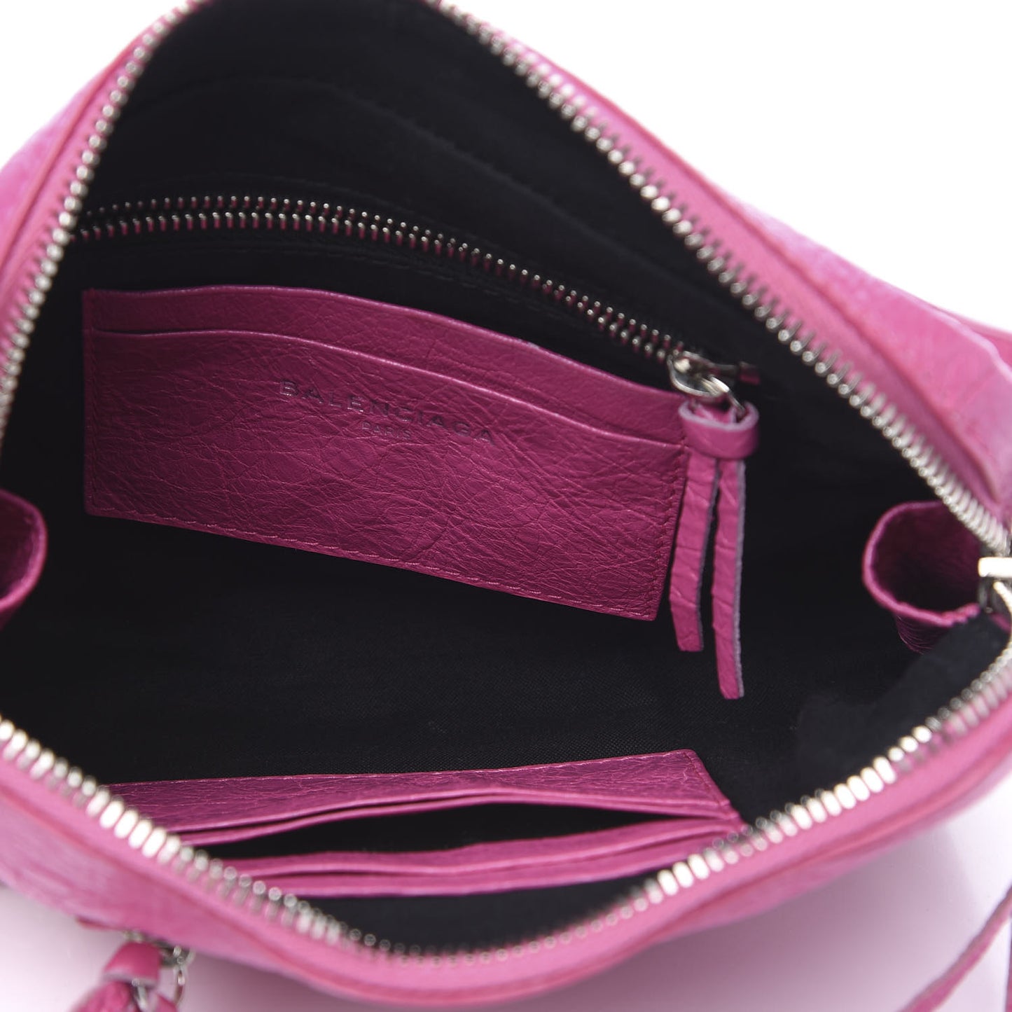 Agneau Arena Classic Silver Hardware XS Reporter Crossbody Rose Flamingo