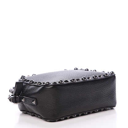 Valentino Garavani Grained Calfskin Onyx Rockstud Rolling Camera Crossbody Bag Black 3 of 11