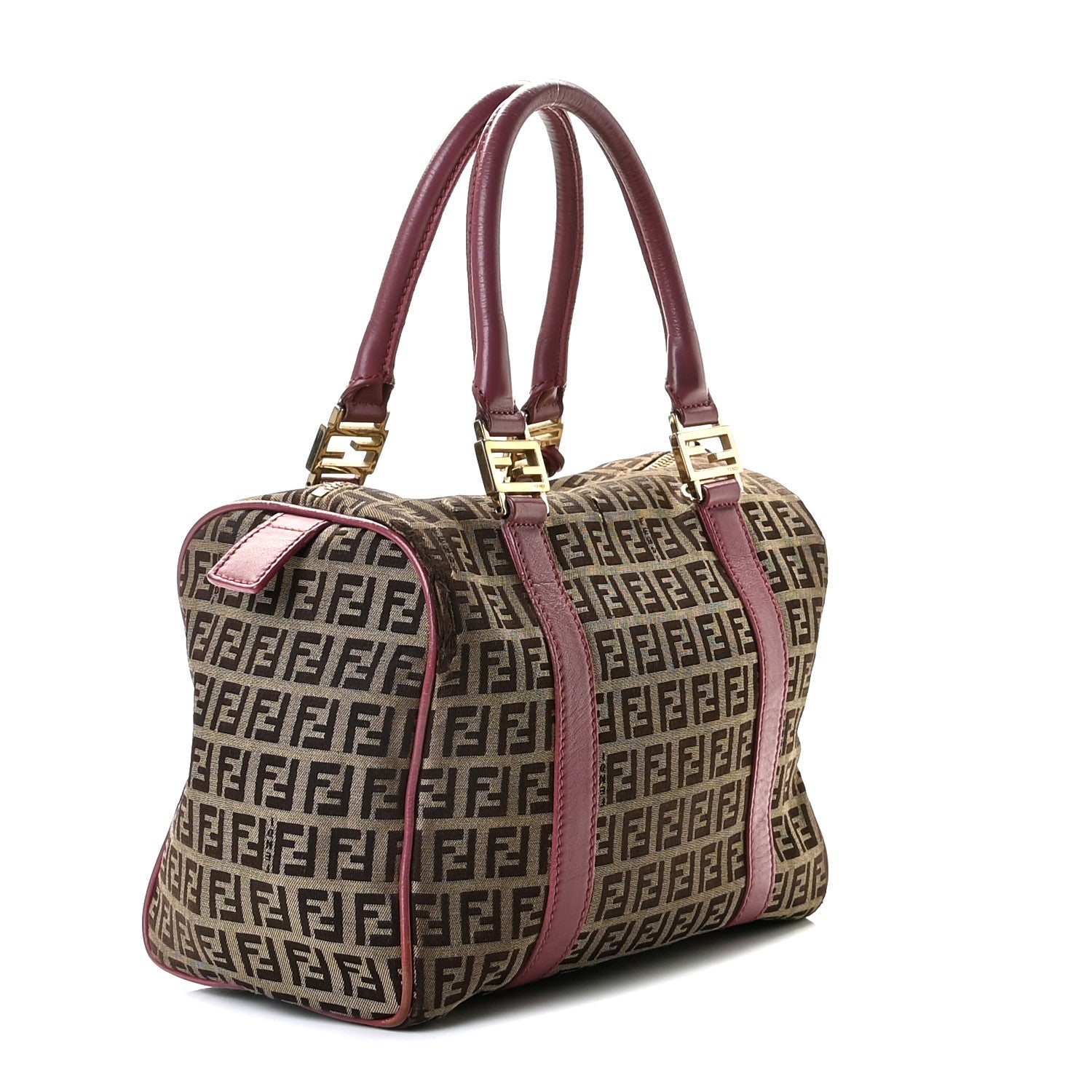Fendi Zucchino Vitello Small Forever Boston Mogano Panna Erica 4 of 10