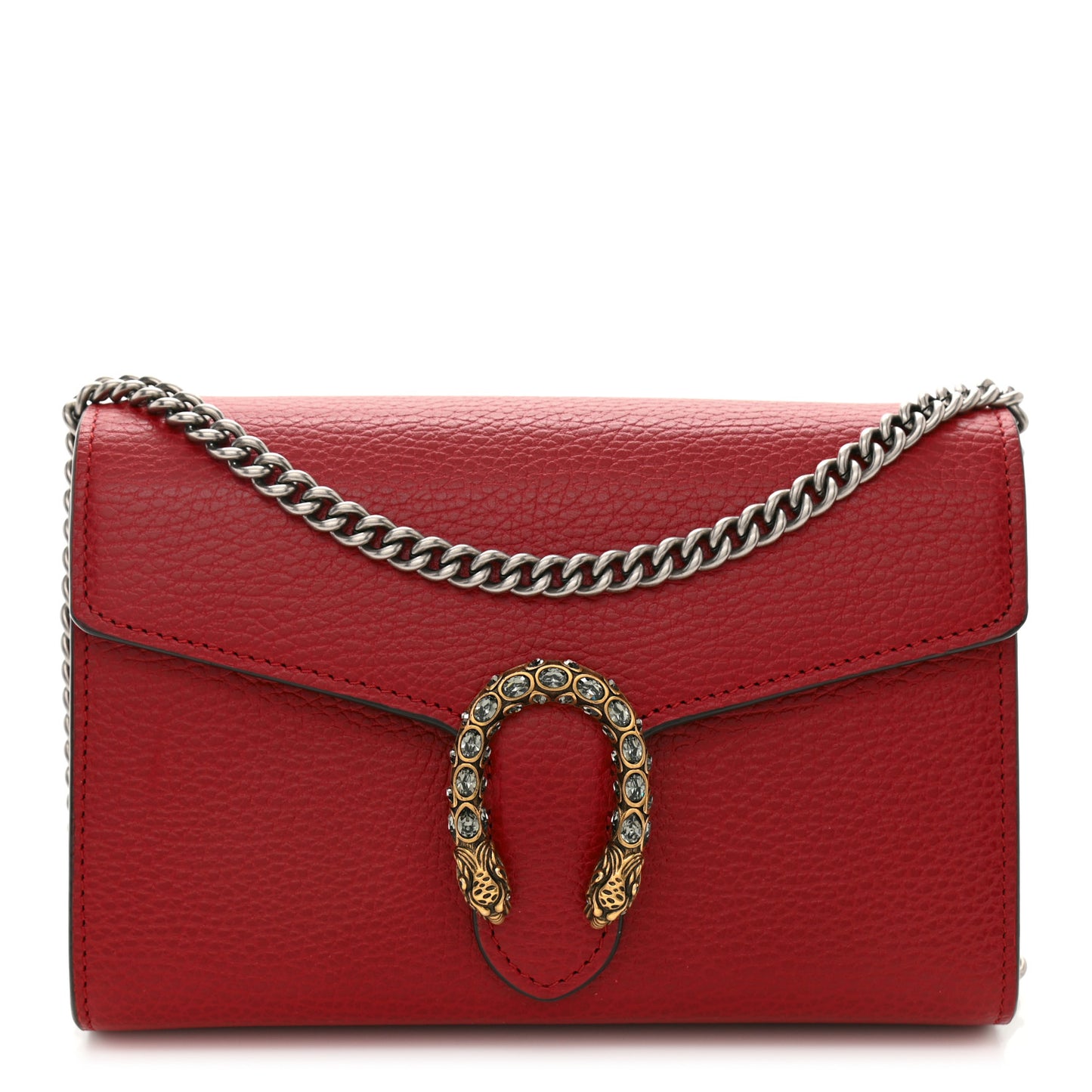 Calfskin Mini Dionysus Chain Wallet Hibiscus Red