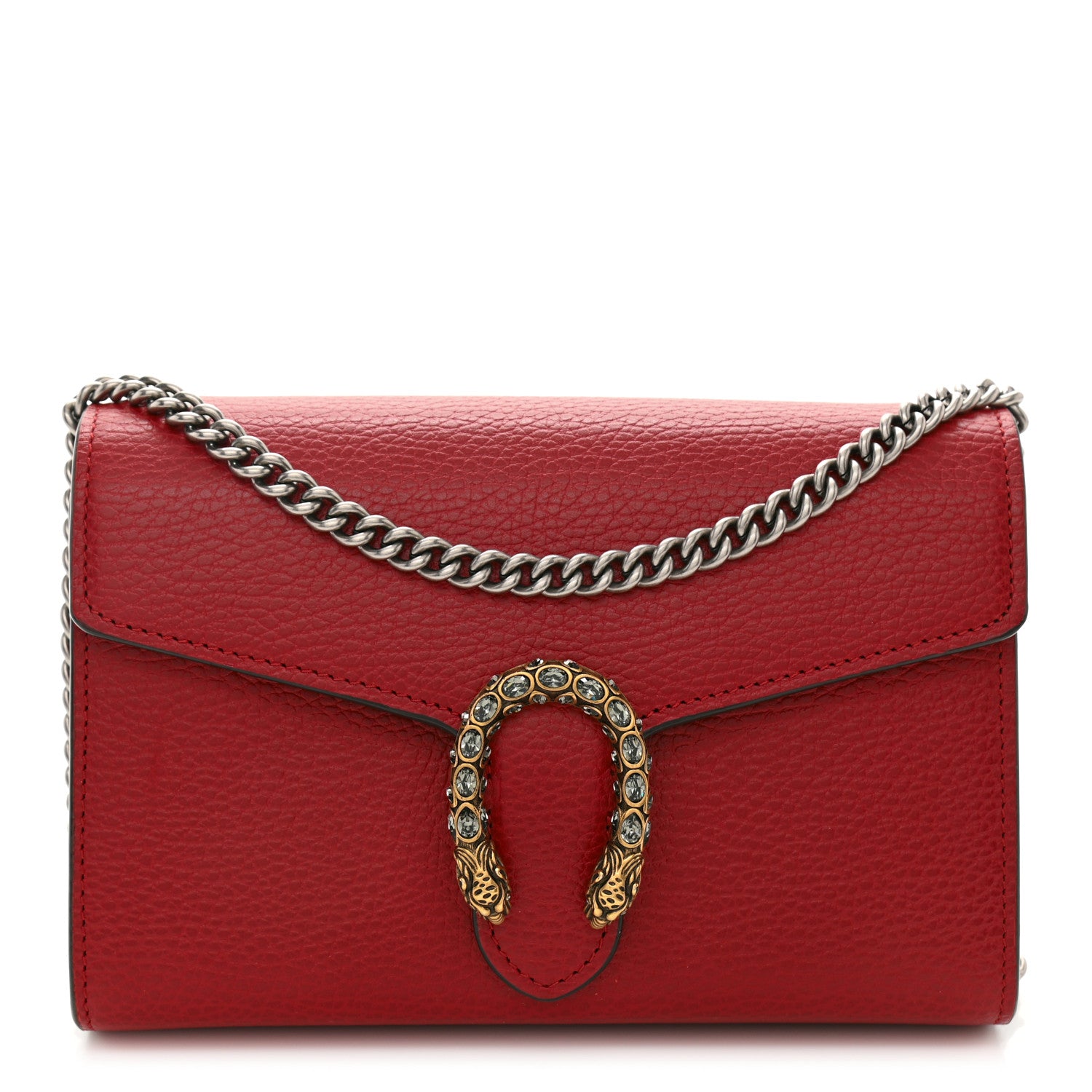 Gucci Calfskin Mini Dionysus Chain Wallet Hibiscus Red 1 of 10
