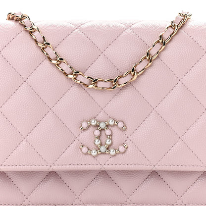 Chanel Caviar Quilted Coco Candy Wallet On Chain WOC Light Pink 8 of 11