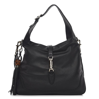 Gucci Pebbled Calfskin Medium New Jackie Shoulder Bag Black 1 of 11
