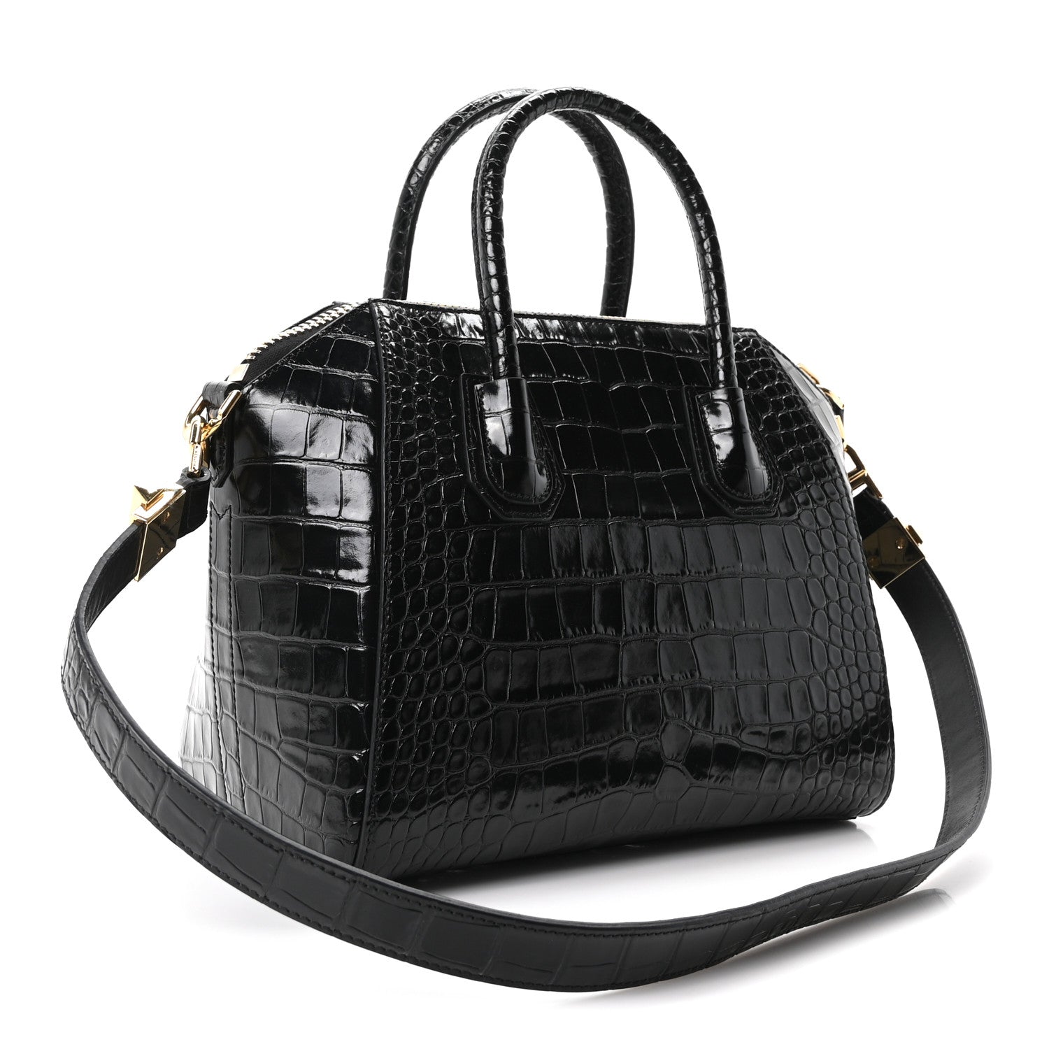 Givenchy Calfskin Crocodile Embossed Small Antigona Black 3 of 10