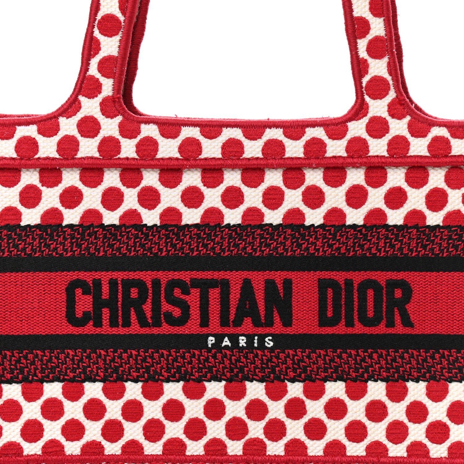 Christian Dior Canvas DiorAmour Dots Mini Book Tote Red 8 of 10