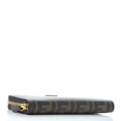 Fendi Zucca Spalmati Vitello Elite Zip Around Wallet Tobacco Ebano 4 of 8