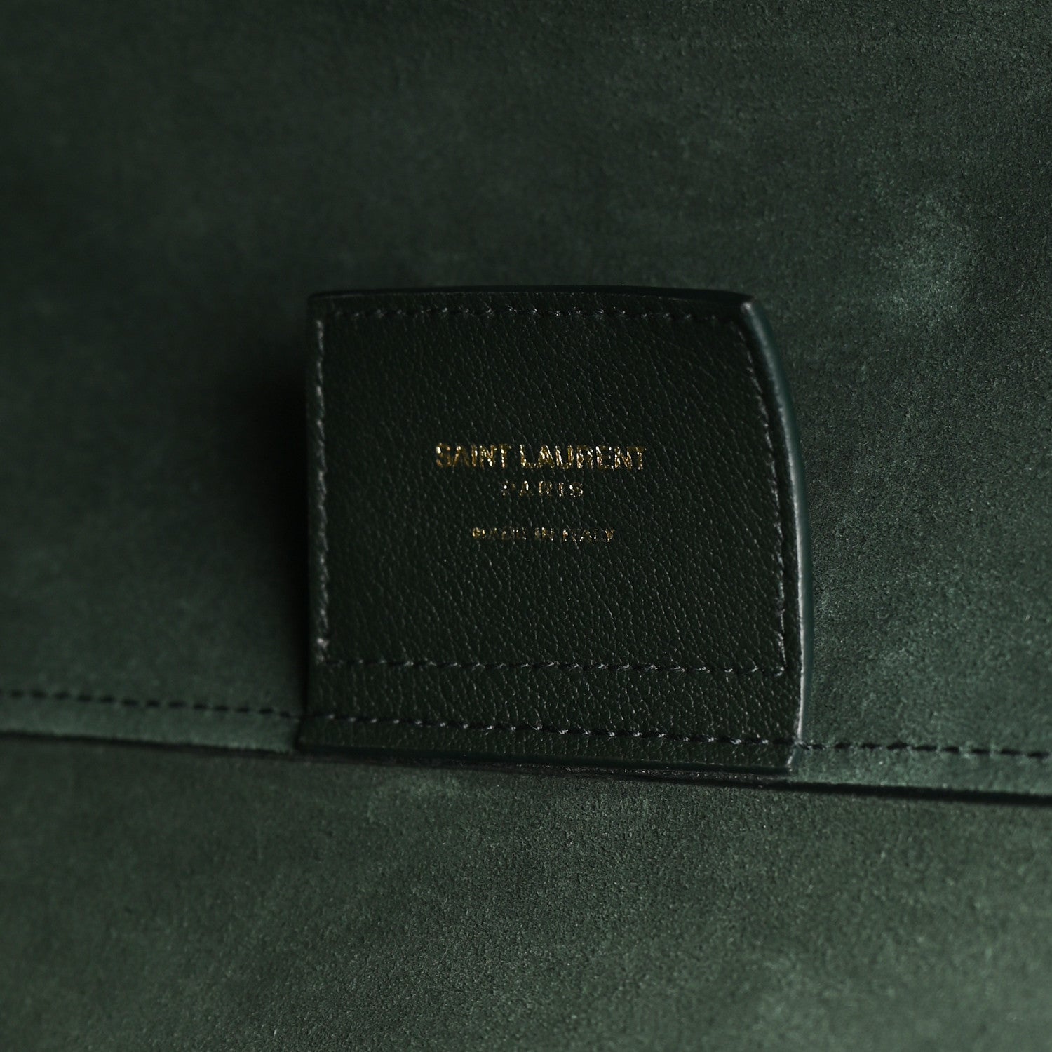 Saint Laurent Calfskin Large Shopping Tote Dark Green 7 of 10