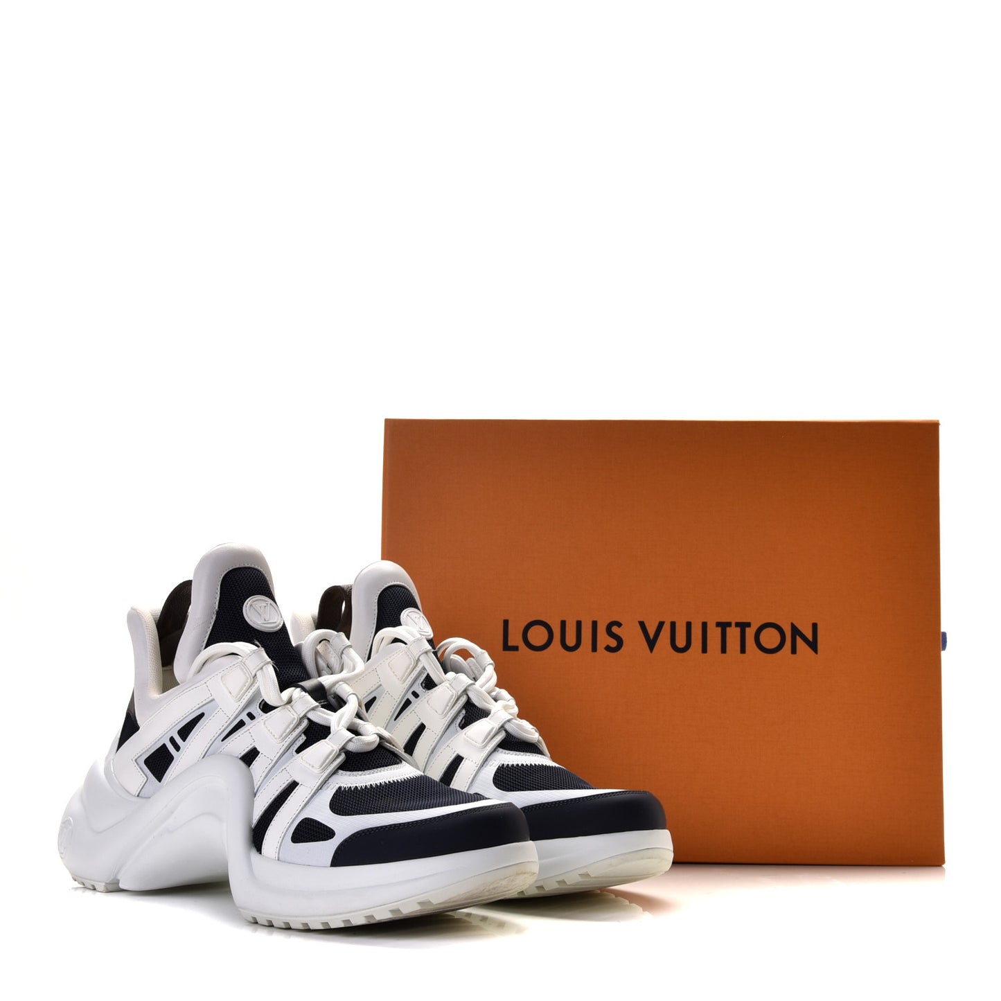 Calfskin Technical Nylon LV Archlight Sneakers 41 Marine