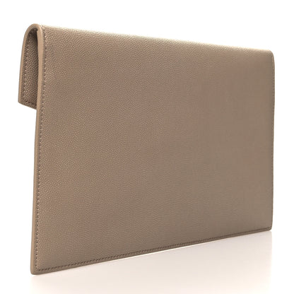 Saint Laurent Grain De Poudre Uptown Pouch Dark Beige 3 of 11