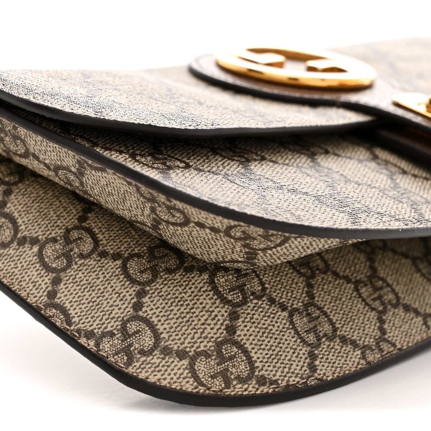 Gucci GG Supreme Monogram Textured Dollar Calfskin Blondie Belt Bag Beige Ebony New Acero 9 of 10