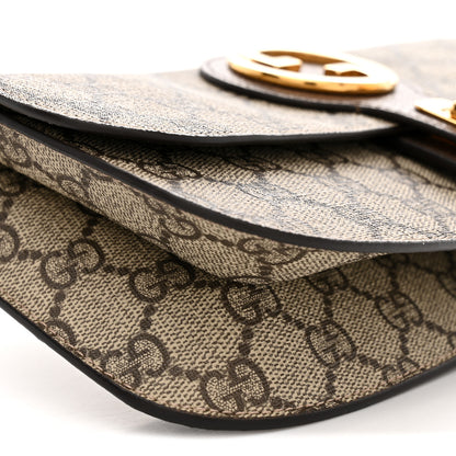 Gucci GG Supreme Monogram Textured Dollar Calfskin Blondie Belt Bag Beige Ebony New Acero 9 of 10