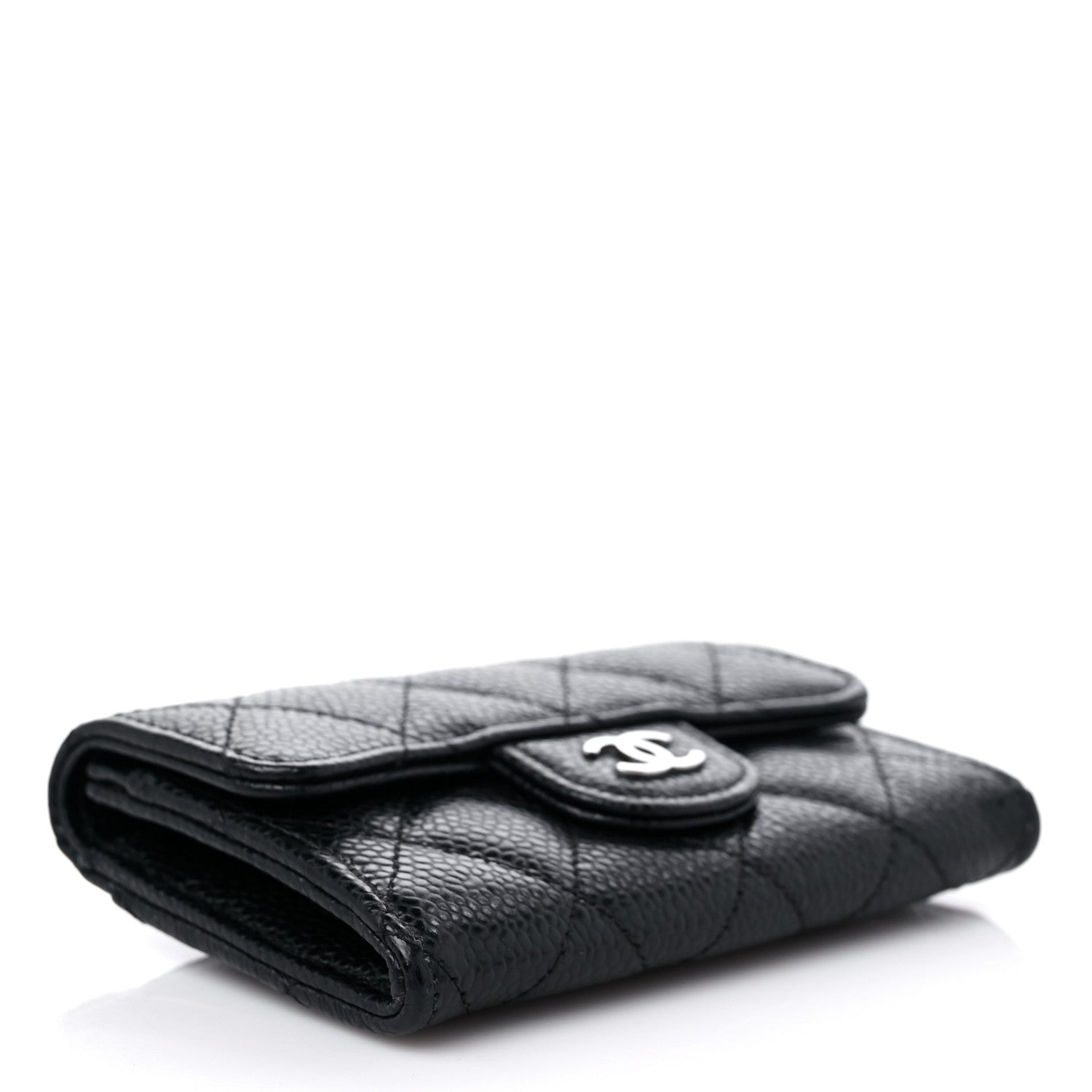 Chanel Caviar Quilted Flap Card Holder Wallet Black 4 of 8