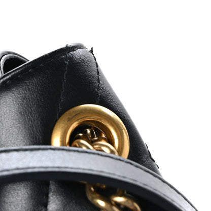 Gucci Calfskin Matelasse Mini GG Marmont Shoulder Bag Black 12 of 14