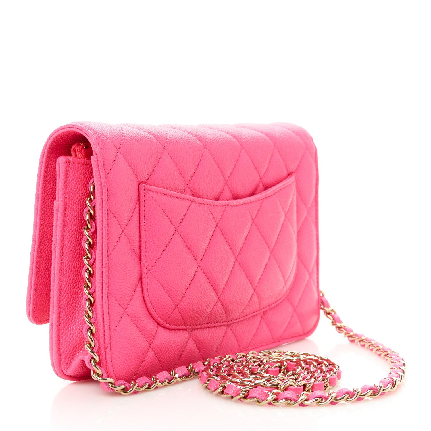 Chanel Caviar Quilted Wallet on Chain WOC Fuchsia 3 of 12