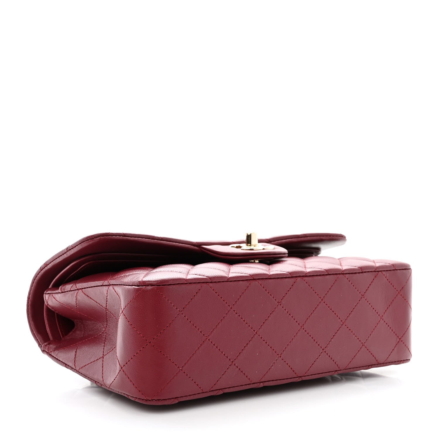 Chanel Lambskin Quilted Small Double Flap Burgundy 4 of 11