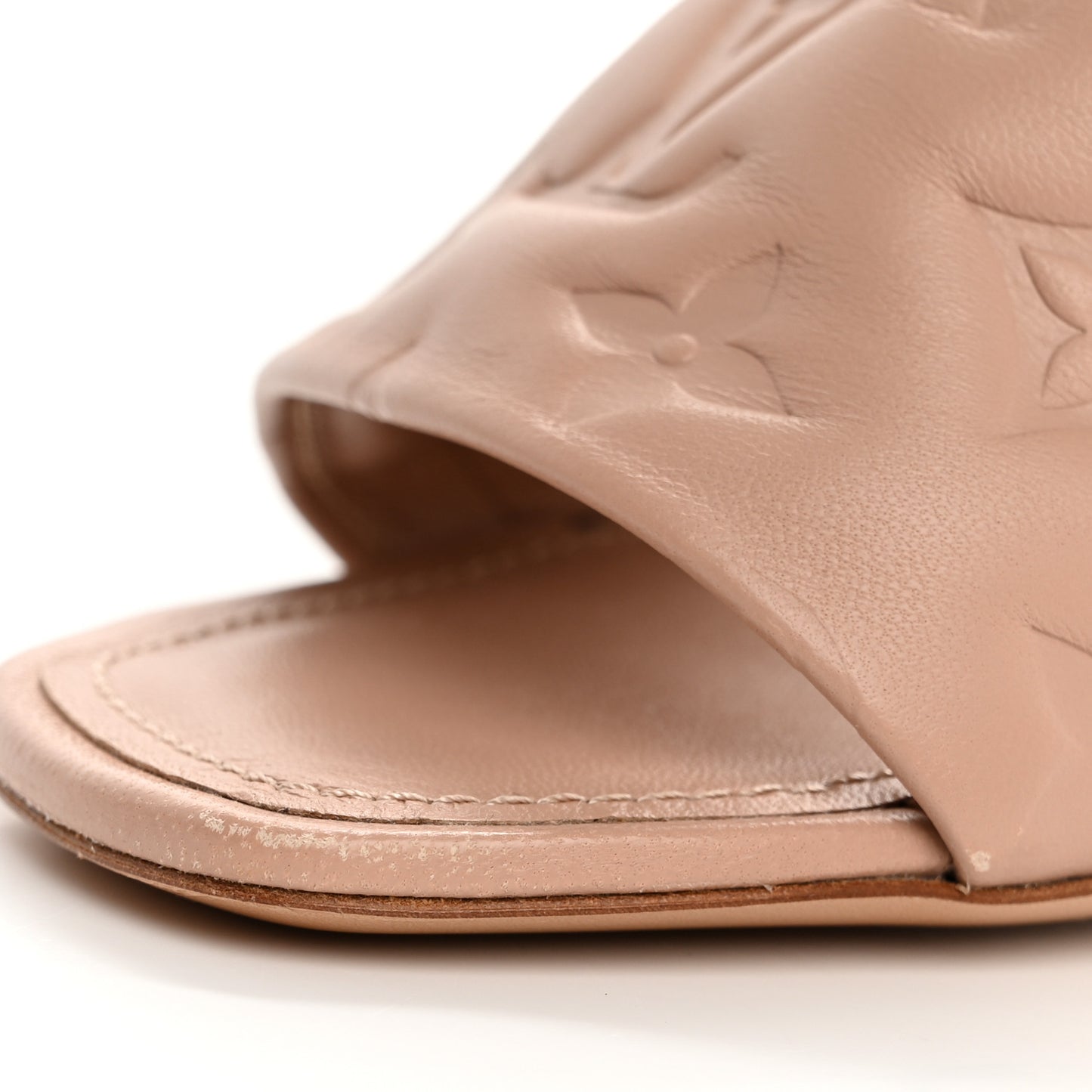 Lambskin Embossed Monogram Revival Mules 38 Beige