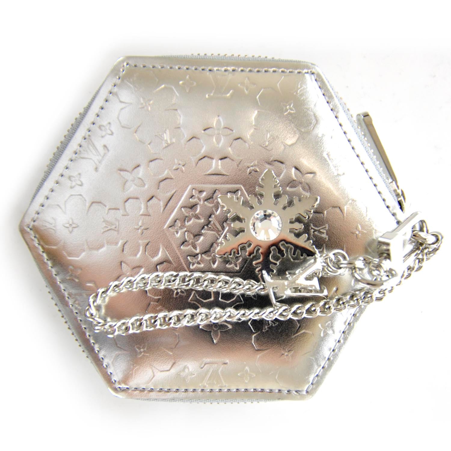 Louis Vuitton Porte-Monnaie Flocon Coin Purse Argent 4 of 9