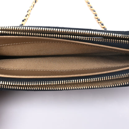 Chanel Goatskin Stitched Small Chic Pearls Clutch With Chain Black 6 of 12