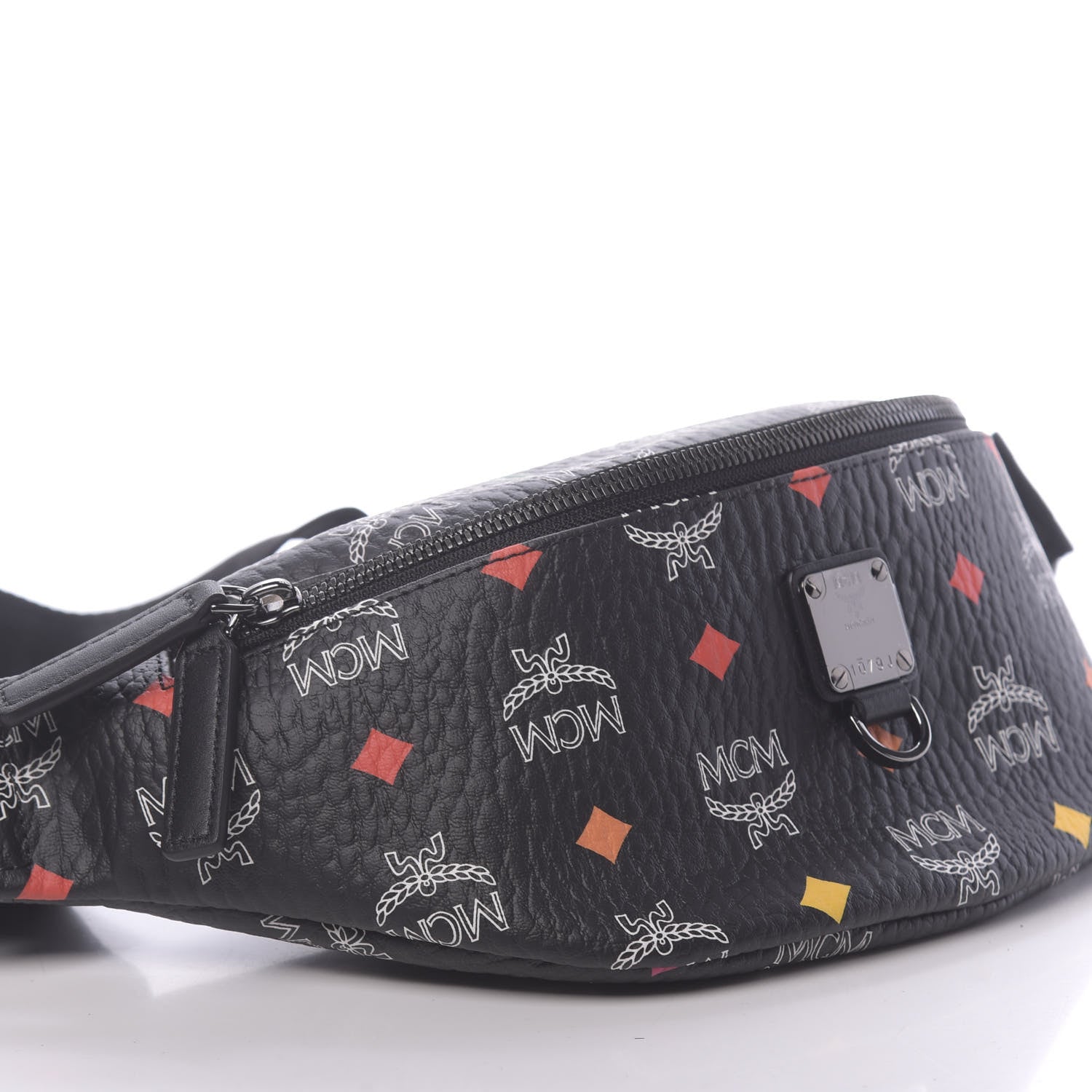 MCM Skyoptic Visetos Small Fursten Belt Bag Diamond Black 7 of 9
