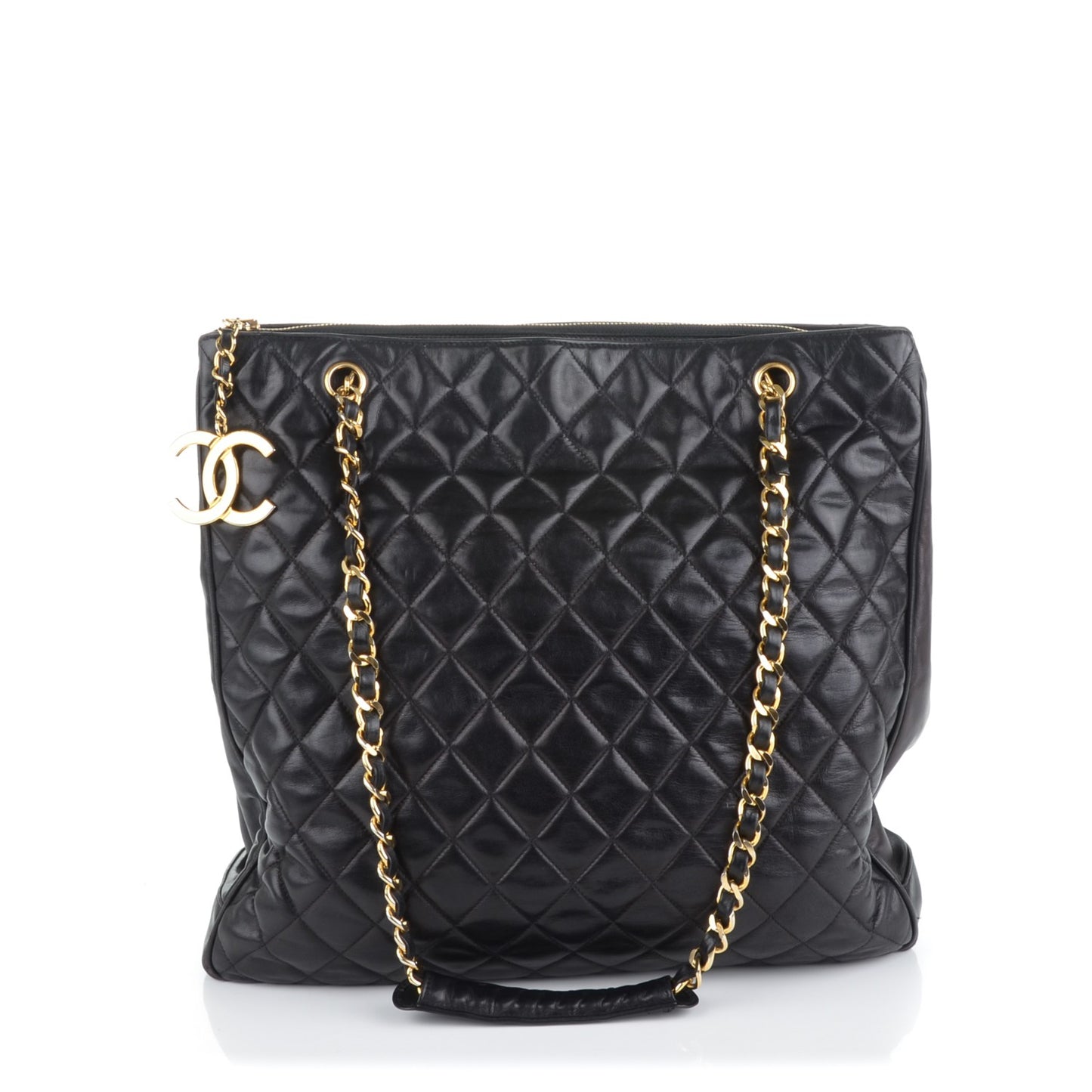 Lambskin Quilted Tote Black