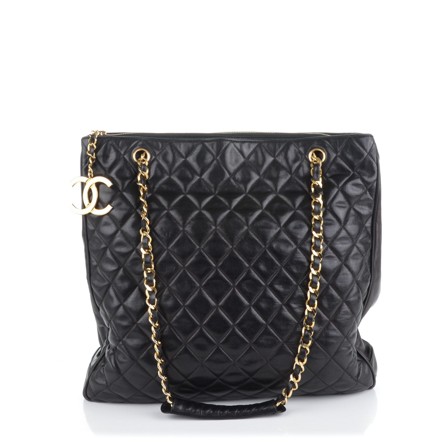 Chanel Lambskin Quilted Tote Black 1 of 8