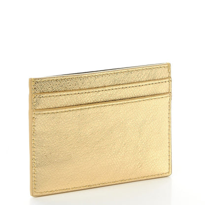 Saint Laurent Metallic Calfskin Monogram Credit Card Case Gold 3 of 8