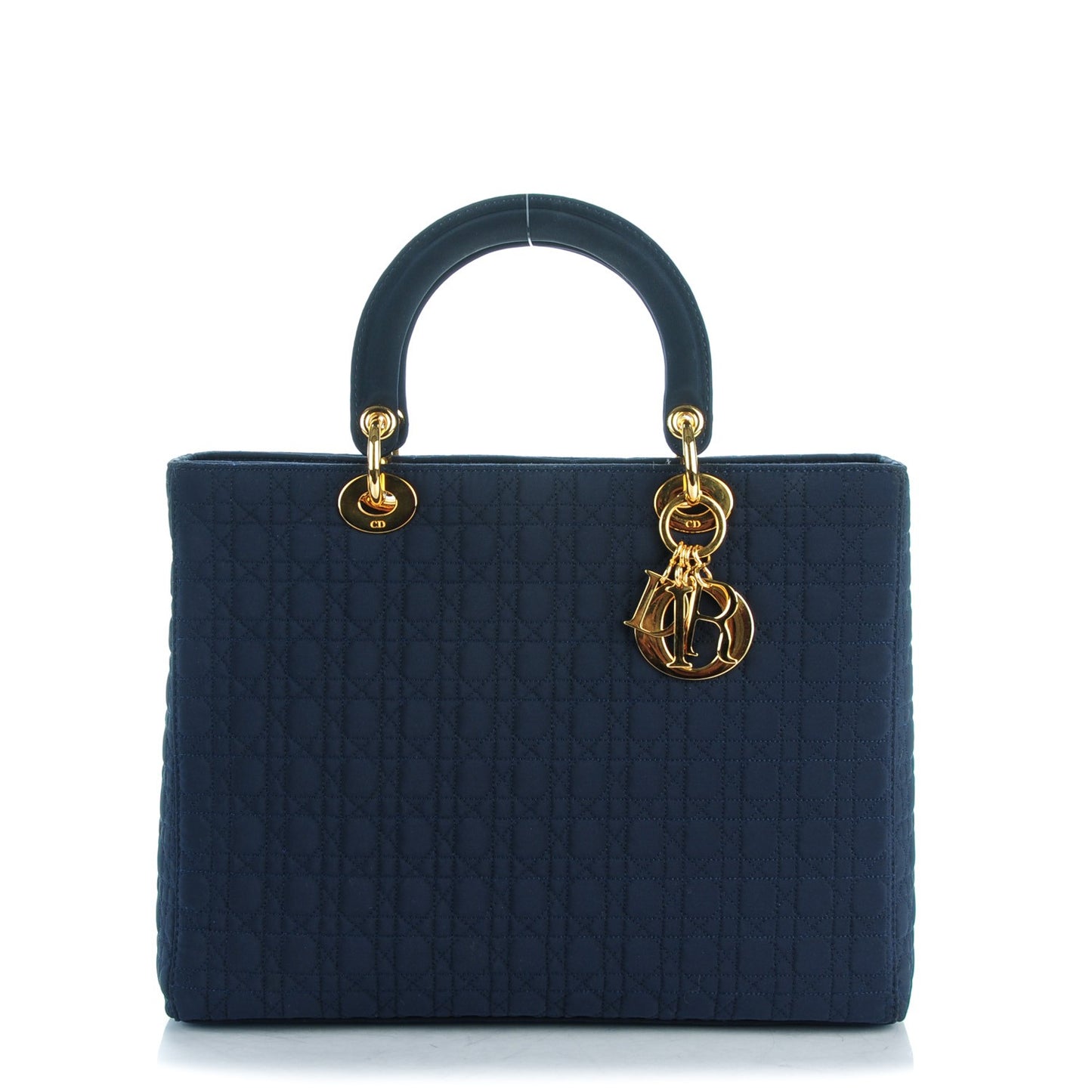 Nylon Cannage Large Lady Dior Navy Blue
