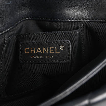 Chanel Lambskin Quilted Fold Up Again Clutch Dark Blue 6 of 14
