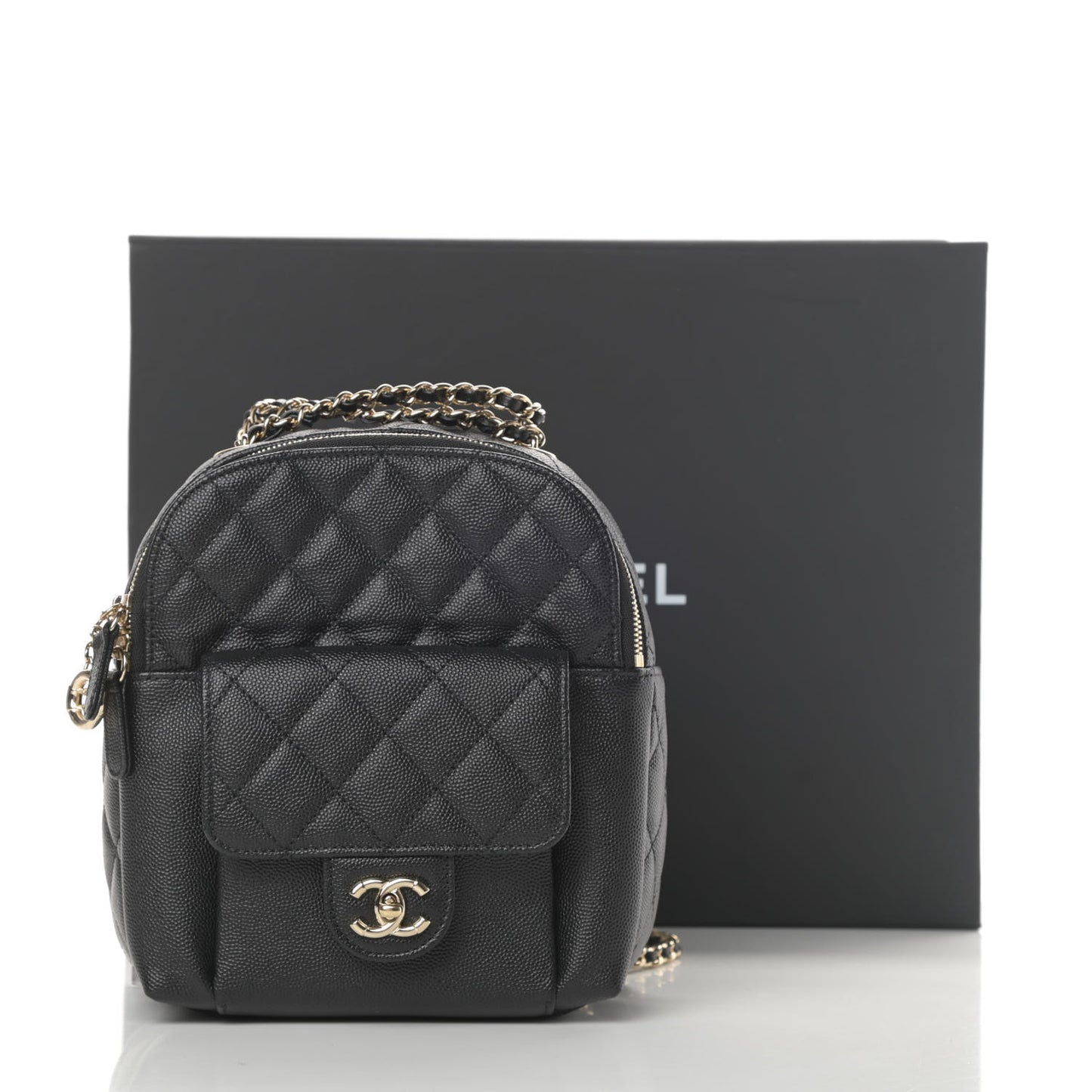 Caviar Quilted Small CC Day Backpack Black