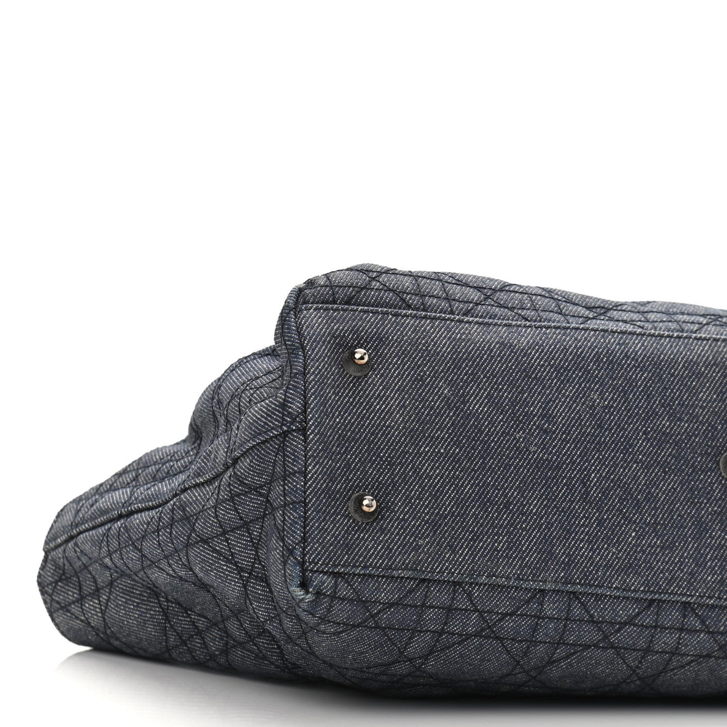 Denim Cannage Lady Dior Shopper Tote Blue